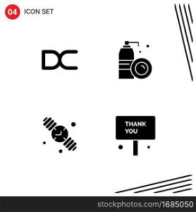 Group of 4 Solid Glyphs Signs and Symbols for decent, family time, crypto currency, cleaning, hand watch Editable Vector Design Elements