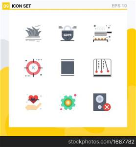 Group of 9 Modern Flat Colors Set for search, media, secure, keyword, kitchen Editable Vector Design Elements