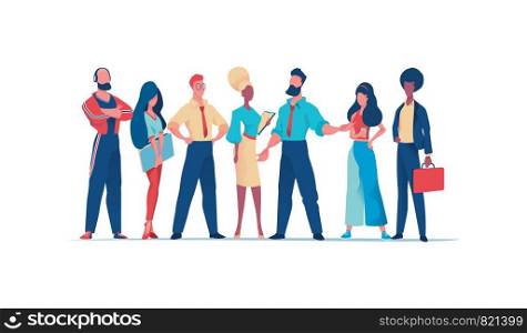 Group of business people teamwork. Businessman and businesswoman. Business team on white background