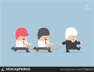 Group of business slave following businessman Leader, VECTOR, EPS10