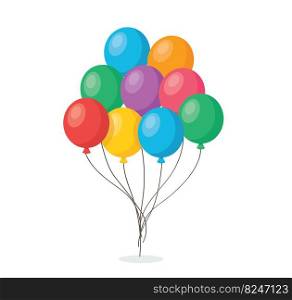 Group of Colorful Balloons. Celebration Party Decorations. vector illustration