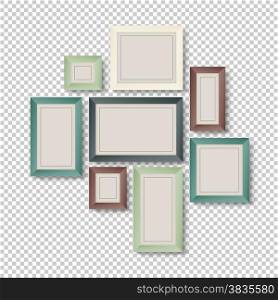 Group of Colorful Frames on Transparent Background