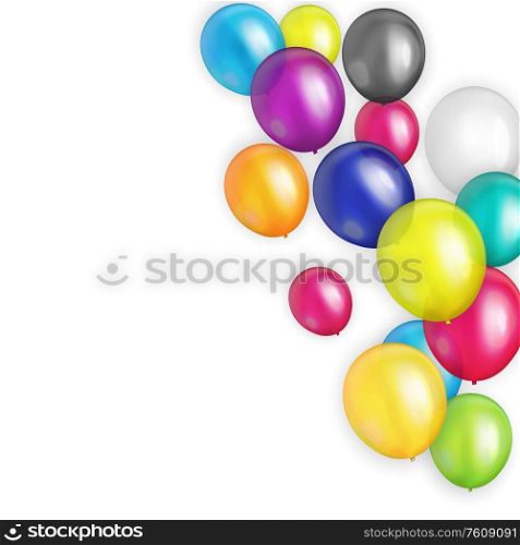 Group of Colour Glossy Helium Balloons Background. Set of Balloons for Birthday, Anniversary, Celebration Party Decorations. Vector Illustration EPS10. Group of Colour Glossy Helium Balloons Background. Set of Balloons for Birthday, Anniversary, Celebration Party Decorations. Vector Illustration