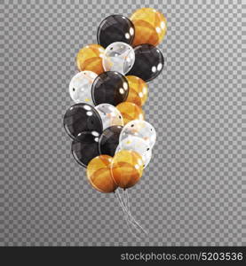 Group of Colour Glossy Helium Balloons Isolated on Transparent Background. Vector Illustration EPS10. Group of Colour Glossy Helium Balloons Isolated on Transparent B