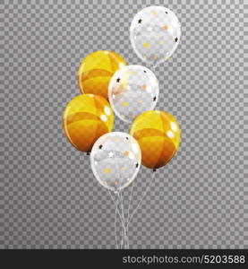 Group of Colour Glossy Helium Balloons Isolated on Transparent Background. Vector Illustration EPS10. Group of Colour Glossy Helium Balloons Isolated on Transparent B