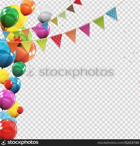 Group of Colour Glossy Helium Balloons Isolated on Transperent Background. Set of Balloons and Flags for Birthday, Anniversary, Celebration Party Decorations. Vector Illustration EPS10 . Group of Colour Glossy Helium Balloons Isolated on Transperent Background. Set of Balloons and Flags for Birthday, Anniversary, Celebration Party Decorations. Vector Illustration
