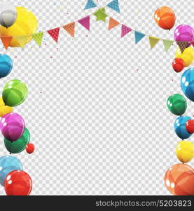 Group of Colour Glossy Helium Balloons Isolated on Transperent Background. Set of Balloons and Flags for Birthday, Anniversary, Celebration Party Decorations. Vector Illustration EPS10 . Group of Colour Glossy Helium Balloons Isolated on Transperent Background. Set of Balloons and Flags for Birthday, Anniversary, Celebration Party Decorations. Vector Illustration