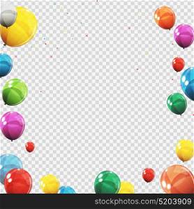 Group of Colour Glossy Helium Balloons Isolated on Transperent Background. Set of Balloons and Flags for Birthday, Anniversary, Celebration Party Decorations. Vector Illustration EPS10 . Group of Colour Glossy Helium Balloons Isolated on Transperent Background. Set of Balloons and Flags for Birthday, Anniversary, Celebration Party Decorations. Vector Illustration
