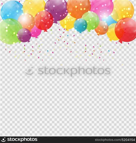 Group of Colour Glossy Helium Balloons Isolated on Transperent Background. Set of Balloons and Flags for Birthday, Anniversary, Celebration Party Decorations. Vector Illustration EPS10. Group of Colour Glossy Helium Balloons Isolated on Transperent Background. Set of Balloons and Flags for Birthday, Anniversary, Celebration Party Decorations. Vector Illustration