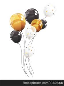 Group of Colour Glossy Helium Balloons Isolated on White Background. Vector Illustration EPS10. Group of Colour Glossy Helium Balloons Isolated on White Backgro