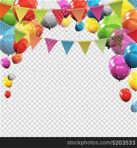 Group of Colour Glossy Helium Balloons with Blank Page Isolated on Transparent Background. Vector Illustration EPS10. Group of Colour Glossy Helium Balloons with Blank Page Isolated