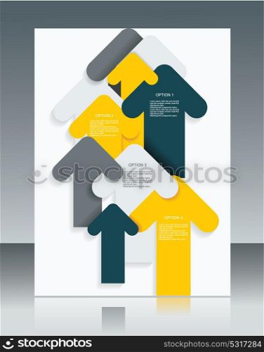 Group of paper arrows, abstract design, vector.