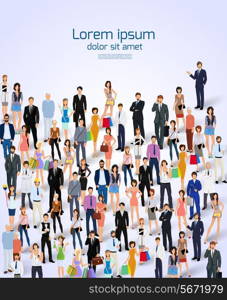 Group of people adult professionals poster vector illustration.