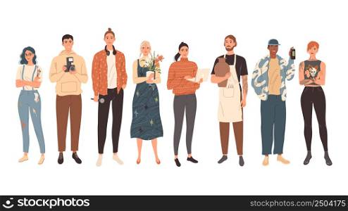 Group of people from creative professions. Modern, stylish young men and women. Group of people from creative professions. Modern, stylish young men and women.