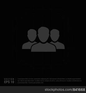 Group of people icon. - Black Creative Background - Free vector icon