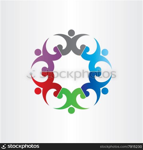 group of people in circle party celebrating teamwork symbol