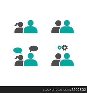 Group of people in pictogram shape. Elements for infographic leadership concept. Vector icon design