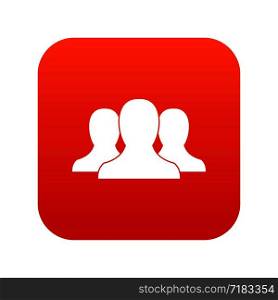 Group of people in simple style isolated on white background vector illustration. Group of people icon digital red