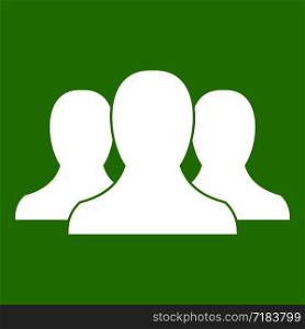 Group of people in simple style isolated on white background vector illustration. Group of people icon green
