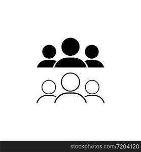 Group of people or crowd, corporate team, business team or partnership icon in black on an isolated white background. EPS 10 vector. Group of people or crowd, corporate team, business team or partnership icon in black on an isolated white background. EPS 10 vector.