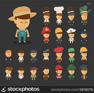 Group of professions cartoon characters , eps10 vector format