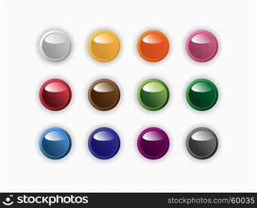 Group of round buttons of different colors