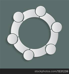 Group of Six people in a circle.Teamwork meeting.people are meeting in the room.Powerful combined forces,Vector illustration