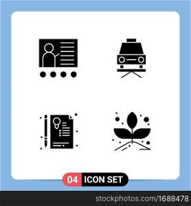 Group of Solid Glyphs Signs and Symbols for blackboard, document, presentation, lift, seal Editable Vector Design Elements