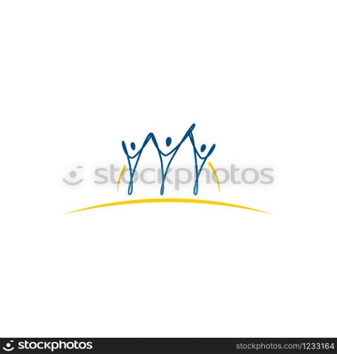 Group of three people logo. Social network symbols for business. Family, Team, Community logo.