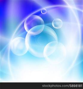 Group of transparent spheres on a blue background vector. Group of transparent spheres on a blue background