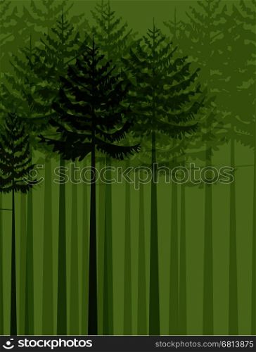 Group of trees. Vector Group of trees on a green background