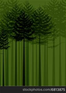 Group of trees. Vector Group of trees on a green background