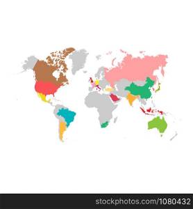 Group of Twenty countries on world map vector template. G20 infographic design illustration