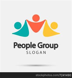 Group people logo handshake in a circle,Teamwork icon,Vector illustration