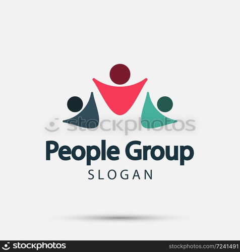 Group people logo handshake in a circle,Teamwork icon,Vector illustration