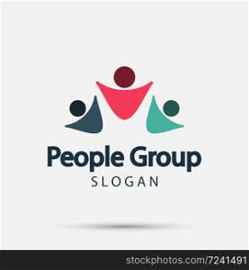 Group people logo handshake in a circle,Teamwork icon,Vector illustration