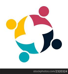 Group people logo handshake in a circle,Teamwork icon.vector illustrator
