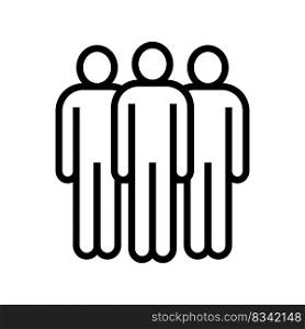group people silhouette line icon vector. group people silhouette sign. isolated contour symbol black illustration. group people silhouette line icon vector illustration