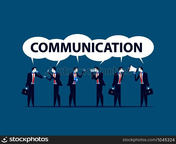 Group people speaking together. Concept business vector illustration.