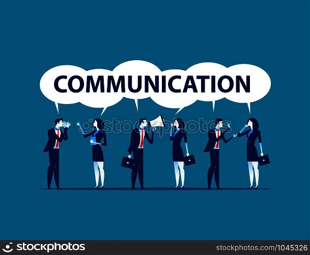 Group people speaking together. Concept business vector illustration.
