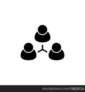 Group People, Team. Flat Vector Icon illustration. Simple black symbol on white background. Group People, Team sign design template for web and mobile UI element. Group People, Team Flat Vector Icon