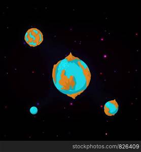 Group planet concept background. Cartoon illustration of group planet vector concept background for web. Group planet concept background, cartoon style
