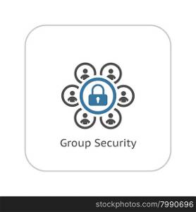 Group Security Icon. Flat Design. Business Concept. Isolated Illustration.. Group Security Icon. Flat Design.