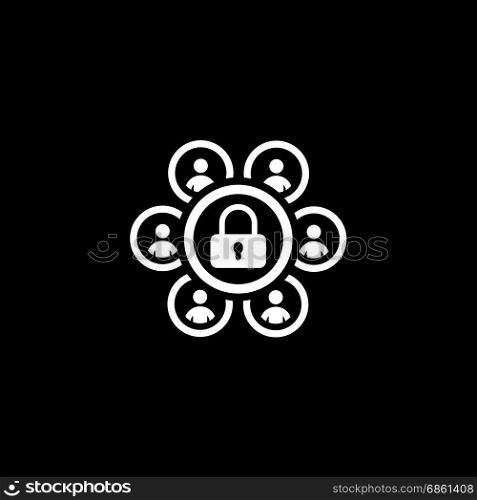 Group Security Icon. Flat Design.. Group Security Icon. Flat Design. Business Concept. Isolated Illustration.