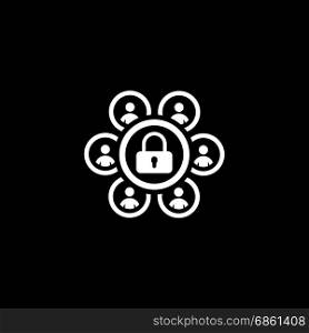 Group Security Icon. Flat Design.. Group Security Icon. Flat Design. Business Concept. Isolated Illustration.