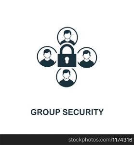 Group Security icon. Monochrome style design from internet security collection. UI. Pixel perfect simple pictogram group security icon. Web design, apps, software, print usage.. Group Security icon. Monochrome style design from internet security icon collection. UI. Pixel perfect simple pictogram group security icon. Web design, apps, software, print usage.