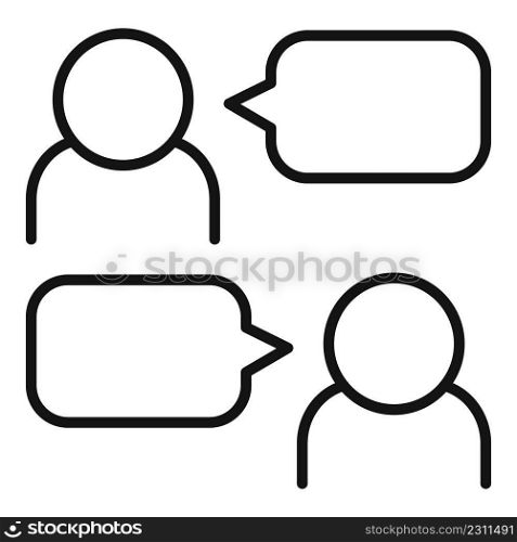 Group talk icon outline vector. Speak chat. Business office. Group talk icon outline vector. Speak chat