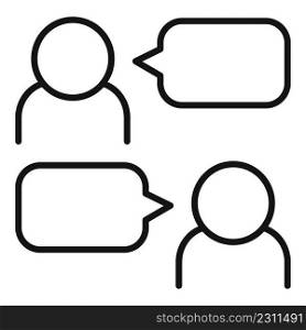 Group talk icon outline vector. Speak chat. Business office. Group talk icon outline vector. Speak chat
