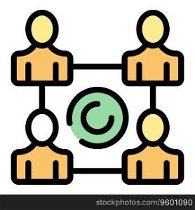 Group team icon outline vector. Cost idea. Advantage decision color flat. Group team icon vector flat