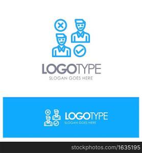 Group, User, Job, good, cancel Blue outLine Logo with place for tagline